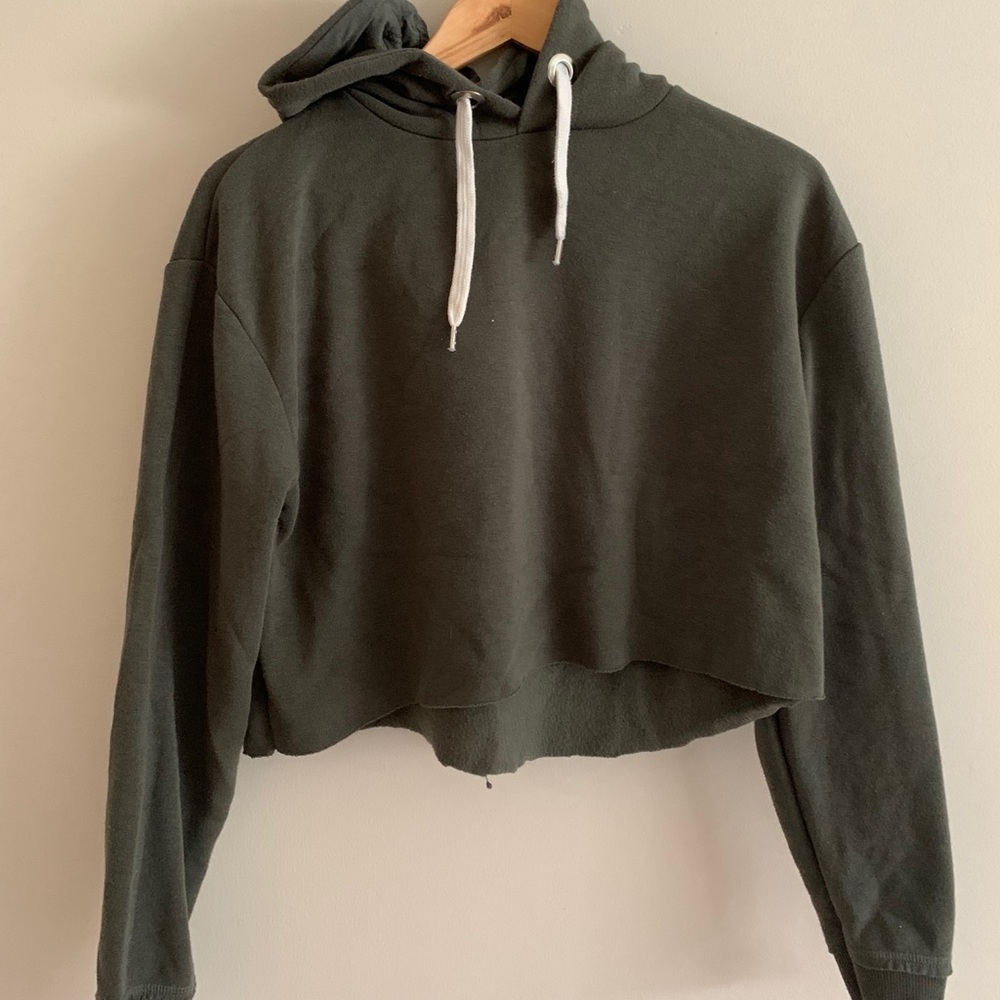 Olive green cropped sweatshirt